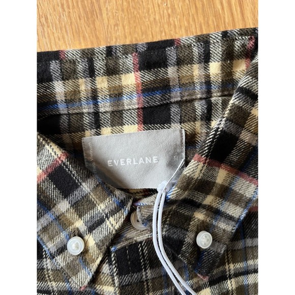 NWT Everlane Mens Brown Plaid Button Up Shirt Size Medium - Picture 8 of 12